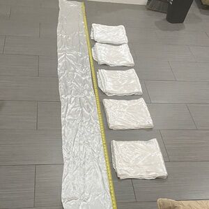 White Satin Fabric Set of 6 Pieces